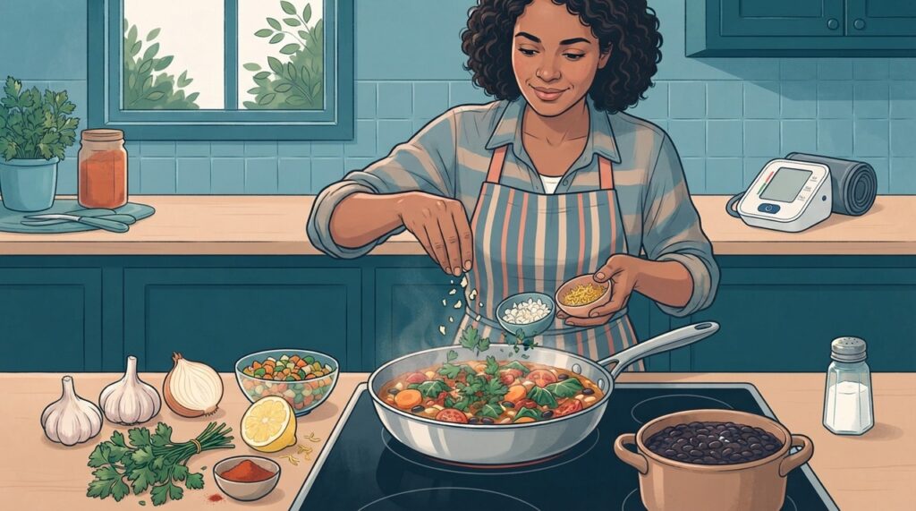 Usar temperos naturais no lugar de parte do sal pode facilitar uma alimentação com menos sódio.