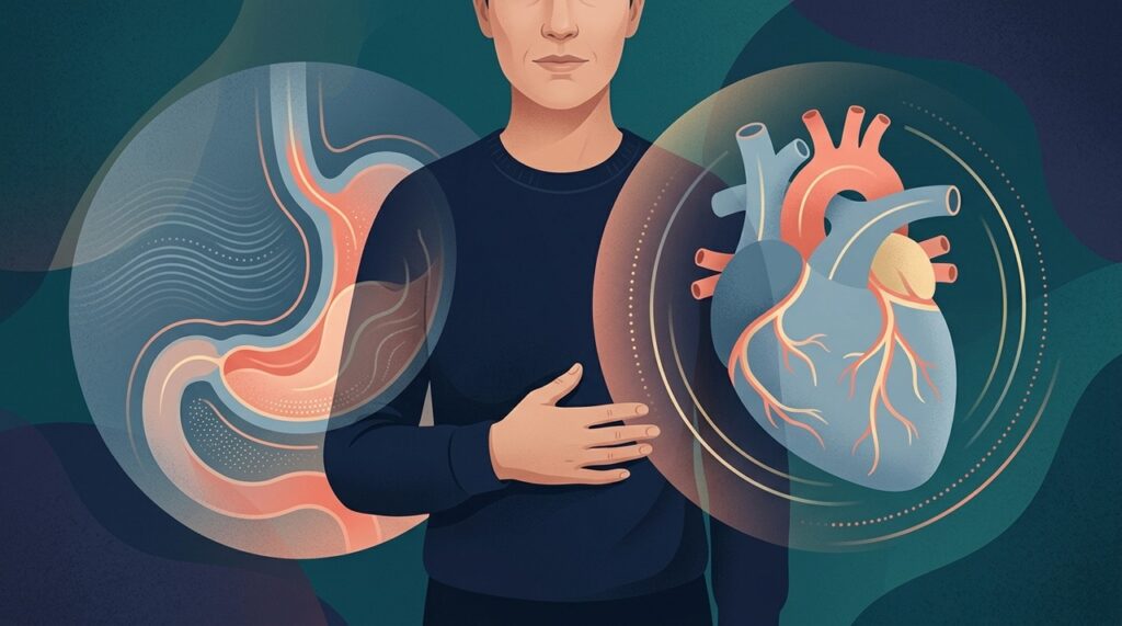 Infarto e problemas digestivos podem causar desconfortos parecidos, e a aparência dos sintomas nem sempre permite diferenciá-los.