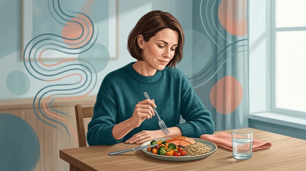 Comer devagar e evitar refeições muito volumosas pode ajudar quem costuma sentir peso ou estufamento depois do almoço.