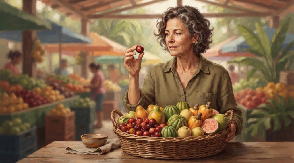 Frutas pouco lembradas, como cambuci, uvaia e araçá, também podem contribuir para a ingestão de vitamina C.
