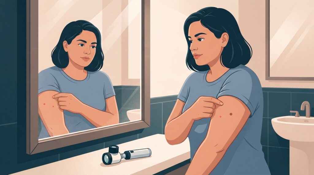 Angiomas rubi costumam ser avermelhados ou arroxeados, enquanto pintas comuns frequentemente têm tons de marrom.