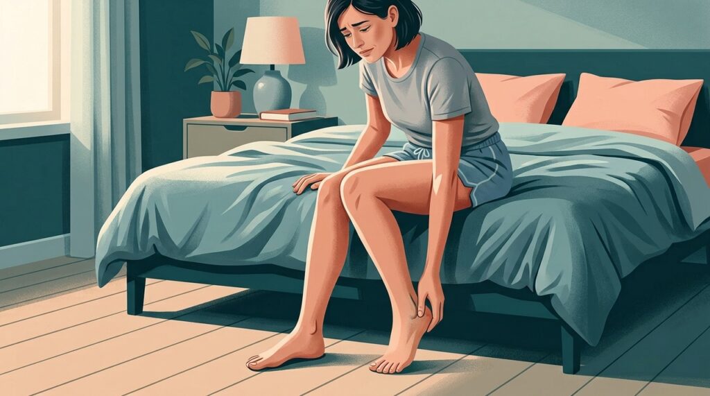 A fáscia plantar sustenta o arco do pé e recebe carga sempre que o corpo volta a apoiar o peso no chão.