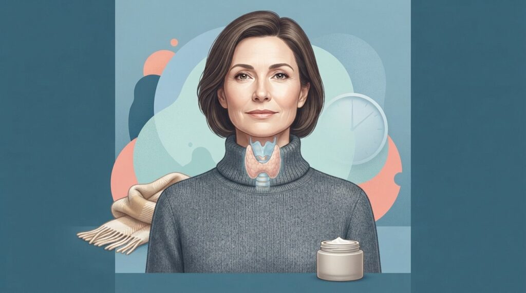 A tireoide participa do controle do metabolismo, por isso alterações em seus hormônios podem afetar energia, temperatura corporal e pele.