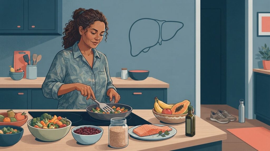 A melhora da esteatose depende de mudanças sustentáveis na rotina, e não de chás ou soluções rápidas.