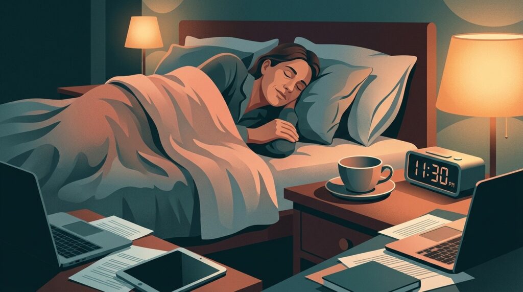 Cafeína, estresse, cansaço e sono irregular podem favorecer episódios de trancos ao adormecer.