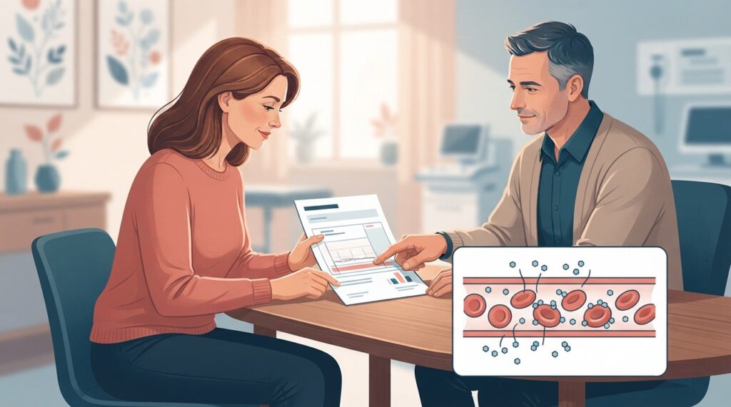 A A1C não mostra apenas a glicose do dia da coleta, mas uma média aproximada de um período mais longo.