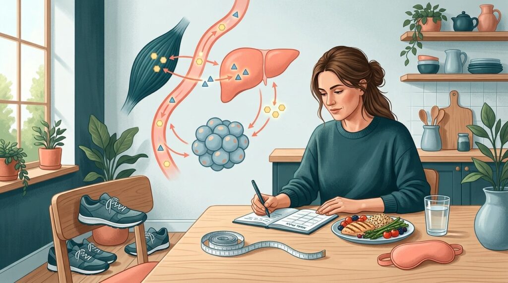 Na resistência à insulina, emagrecer continua sendo possível, mas alimentação, atividade física, sono e outros fatores influenciam o processo.