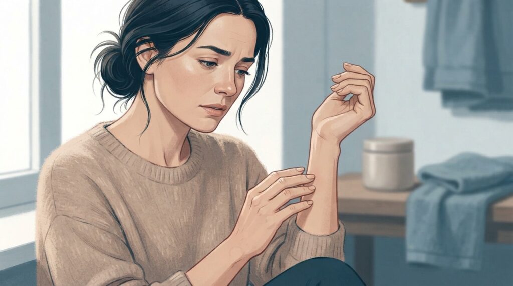 Coceira persistente pode ter causas simples, como pele seca e dermatite, mas também merece investigação quando é intensa, generalizada ou não melhora.