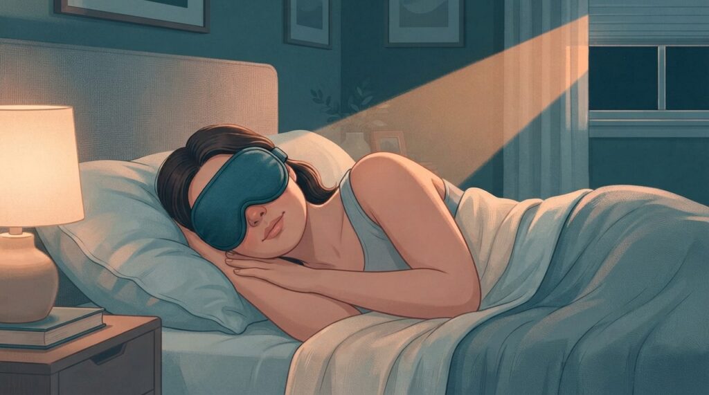 A máscara pode ser especialmente prática para quem precisa dormir durante o dia ou não consegue eliminar a claridade do ambiente.