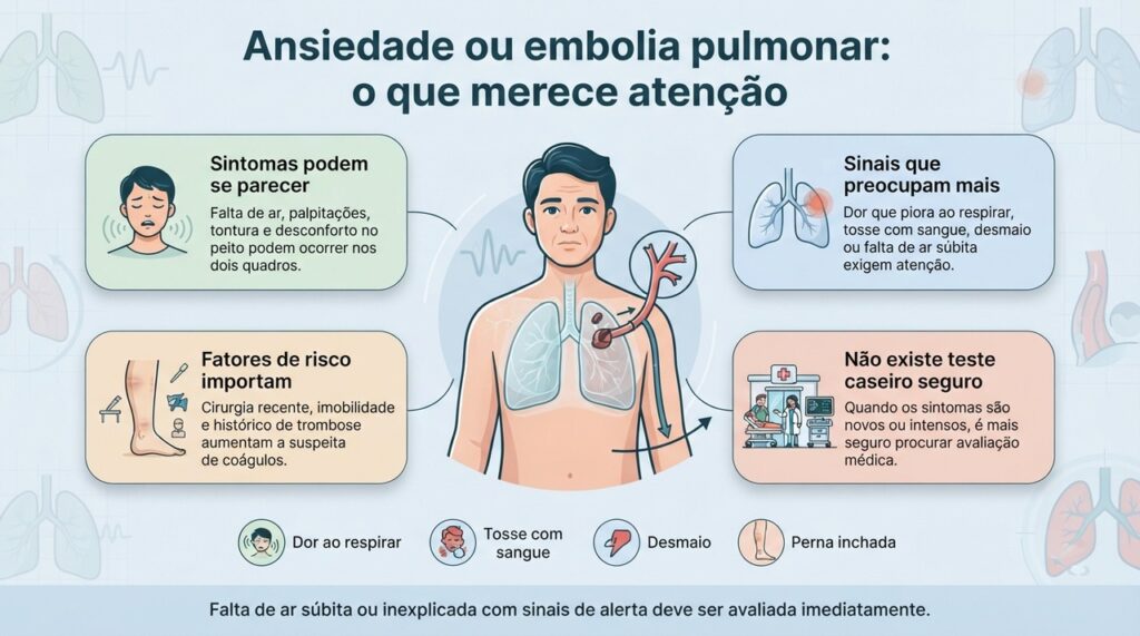 Sintomas podem se confundir, mas sinais de alerta e fatores de risco para trombose tornam a avaliação urgente.