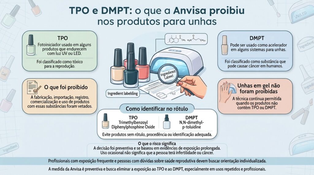 A medida da Anvisa é preventiva e busca eliminar a exposição ao TPO e ao DMPT, especialmente em usos repetidos e profissionais.