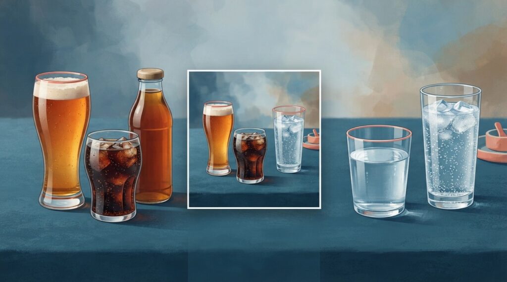 Água e bebidas sem açúcar podem substituir opções que favorecem crises de gota em algumas pessoas.