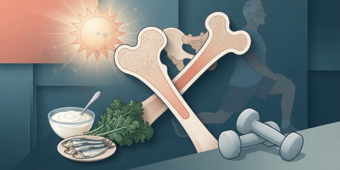 Ossos fracos depois dos 50 não dependem só do cálcio, mas também da vitamina D, que ajuda o intestino a absorver esse mineral