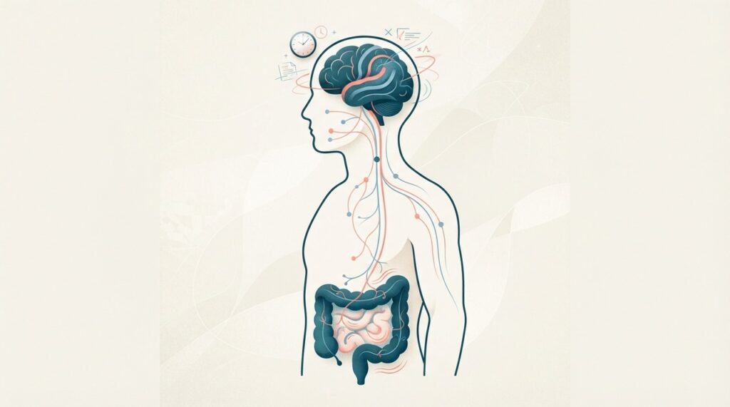 Cérebro e intestino se comunicam o tempo todo, e o estresse pode alterar essa relação.