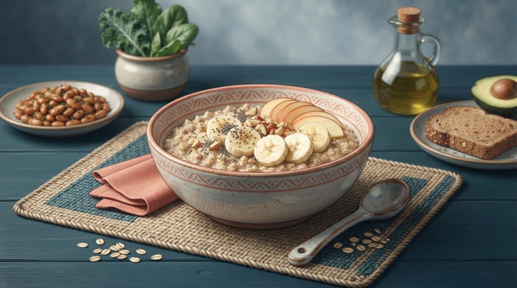Combinar fibras, vegetais e fontes de gorduras insaturadas ajuda a montar refeições mais adequadas para o coração.