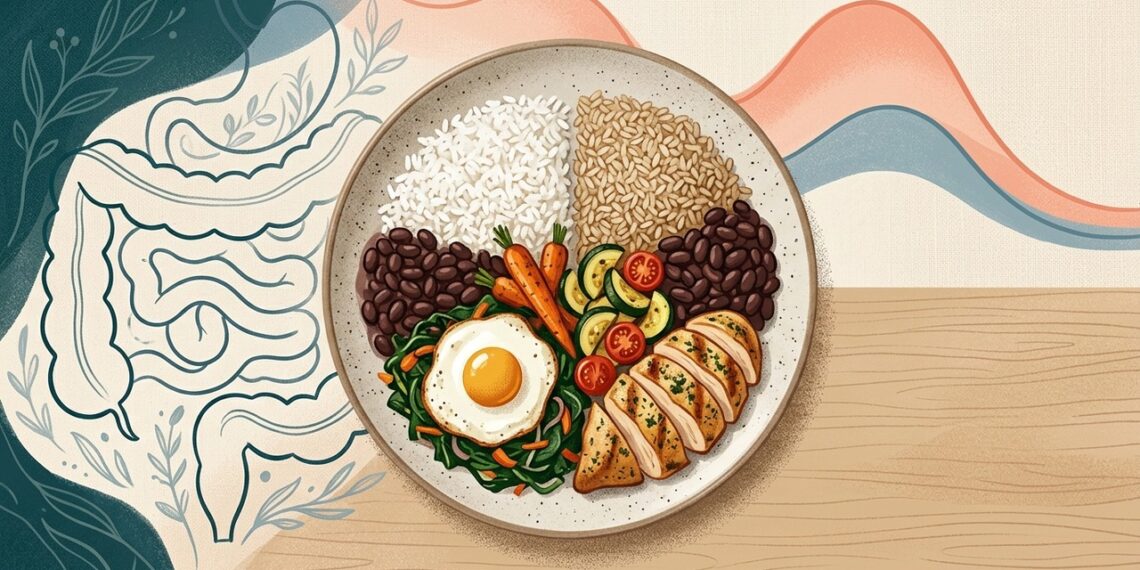 Arroz branco ou integral no jantar: qual pode ser melhor para saciedade, intestino e controle da glicose?