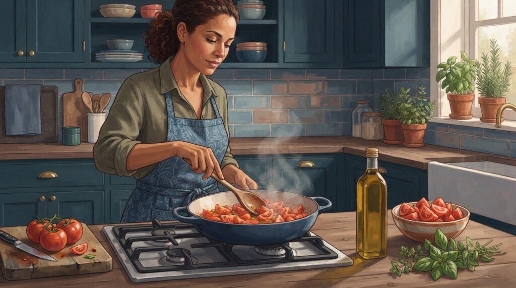 Tomate cru e cozido continuam nutritivos, mas o calor favorece especialmente a disponibilidade do licopeno.