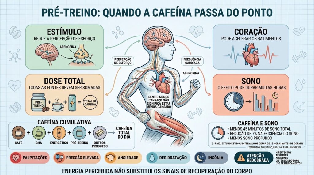 Cafeína acumulada afeta esforço percebido, coração, recuperação e qualidade do sono.