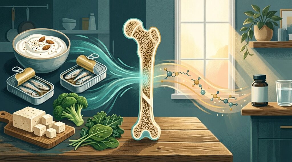 Cálcio e vitamina D têm funções diferentes e complementares, mas nenhum deles sozinho determina a saúde dos ossos.