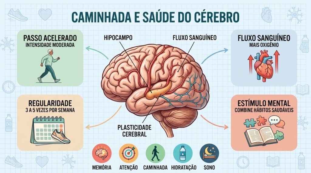 Fluxo sanguíneo, regularidade e estímulo mental trabalham juntos pela saúde cerebral.