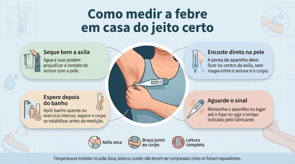 A técnica de medição influencia o resultado, por isso posição, tempo e condições do corpo devem ser observados.