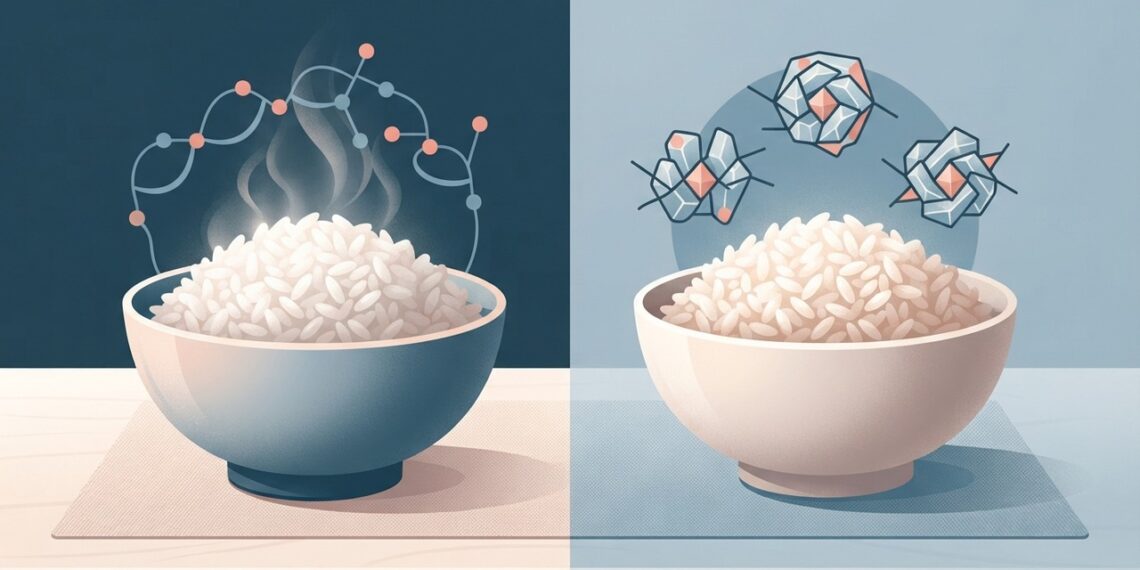 Esfriar o arroz antes de comer pode mudar o efeito dele na glicose, e a explicação está no amido