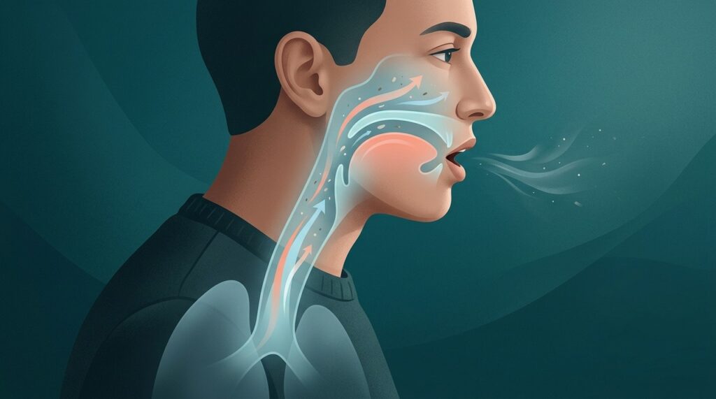 Quando há secreção ou partículas nas vias respiratórias, tossir pode ajudar o organismo a eliminá-las.