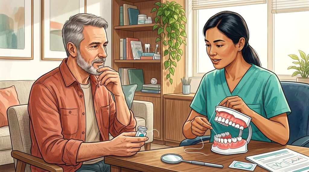 Técnica suave e limpeza interdental diária ajudam a controlar a gengivite.