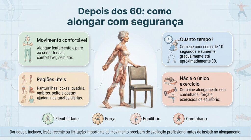 A flexibilidade ajuda nos movimentos cotidianos, mas funciona melhor quando faz parte de uma rotina que também trabalha força, equilíbrio e condicionamento.