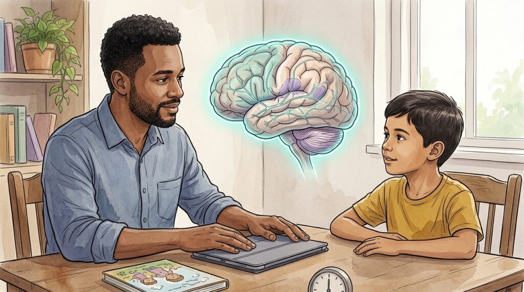 Reduzir telas libera espaço para interação, linguagem, atenção e vínculos familiares.