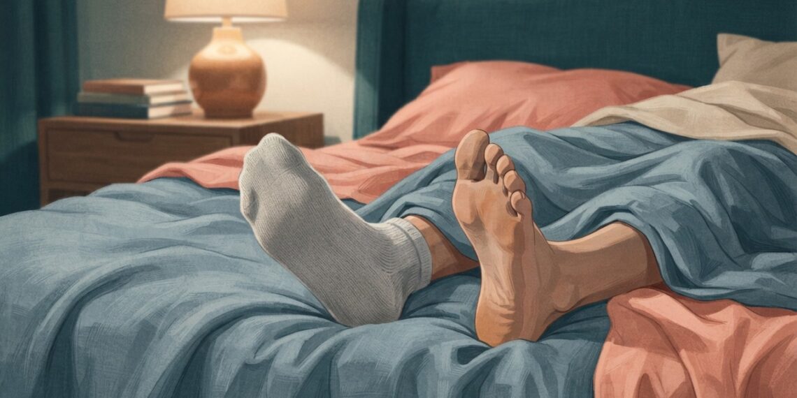 Dormir de meia faz mal? O que realmente acontece com os pés durante a noite