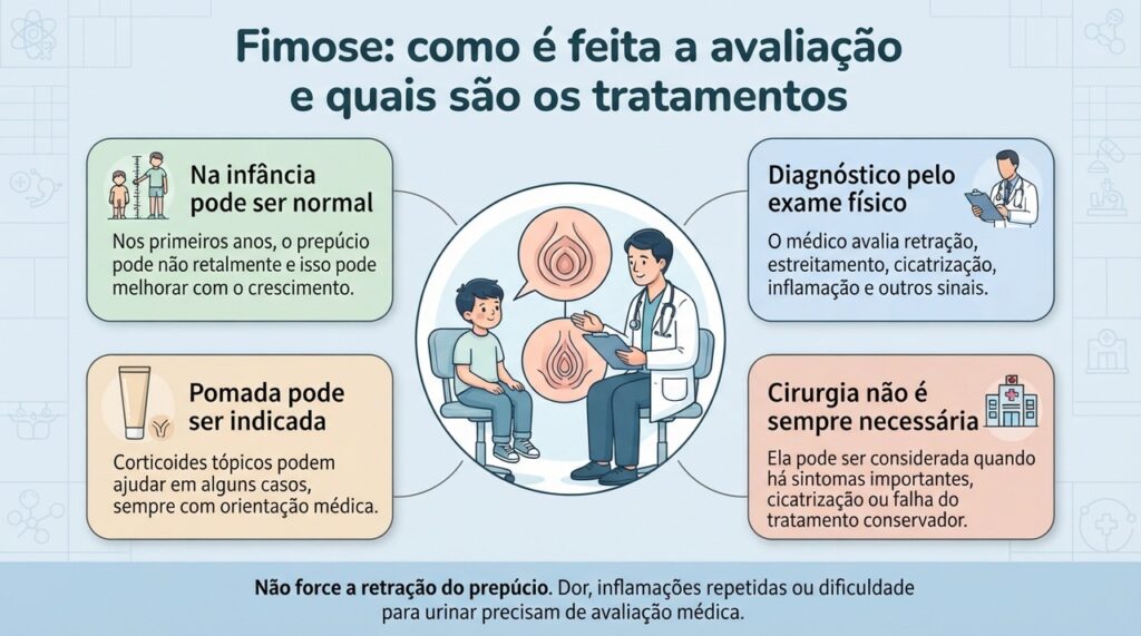 Na infância, muitos casos melhoram naturalmente, enquanto sintomas ou cicatrização podem exigir tratamento orientado pelo médico.