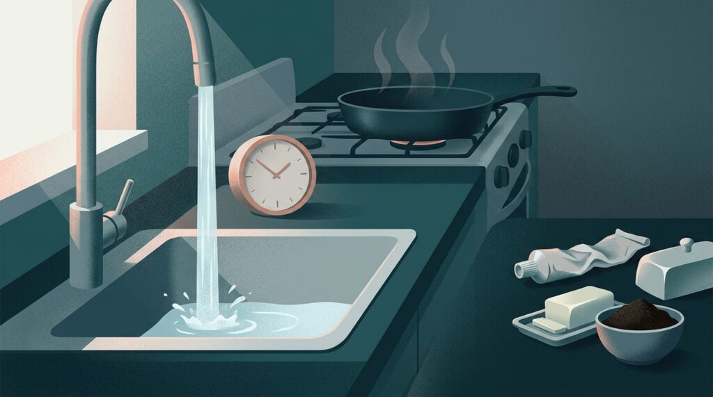Água corrente fria por cerca de 20 minutos ajuda a retirar o calor acumulado após uma queimadura térmica.