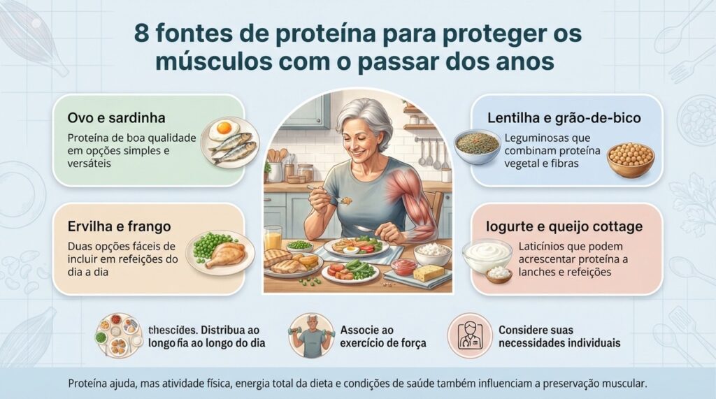 Fontes animais e vegetais de proteína podem ser combinadas em diferentes refeições ao longo do dia.