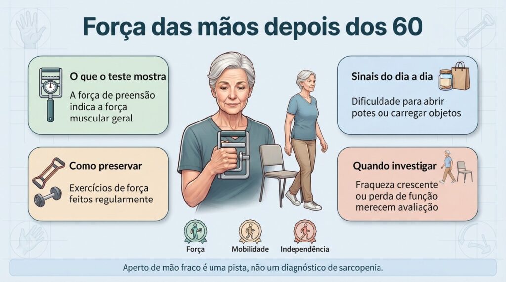 Preservar a força muscular ajuda a manter mobilidade, autonomia e capacidade para as tarefas do dia a dia.
