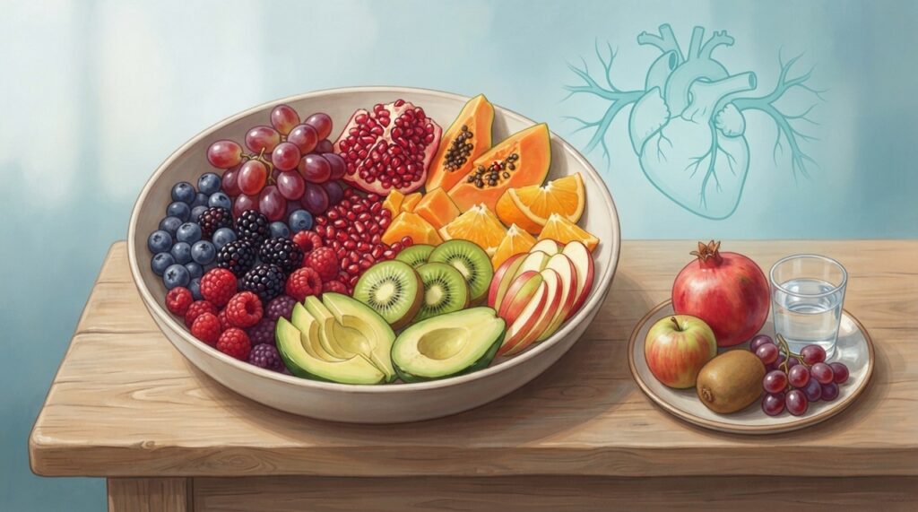 Frutas de cores e perfis nutricionais diferentes podem compor uma alimentação favorável à saúde cardiovascular.