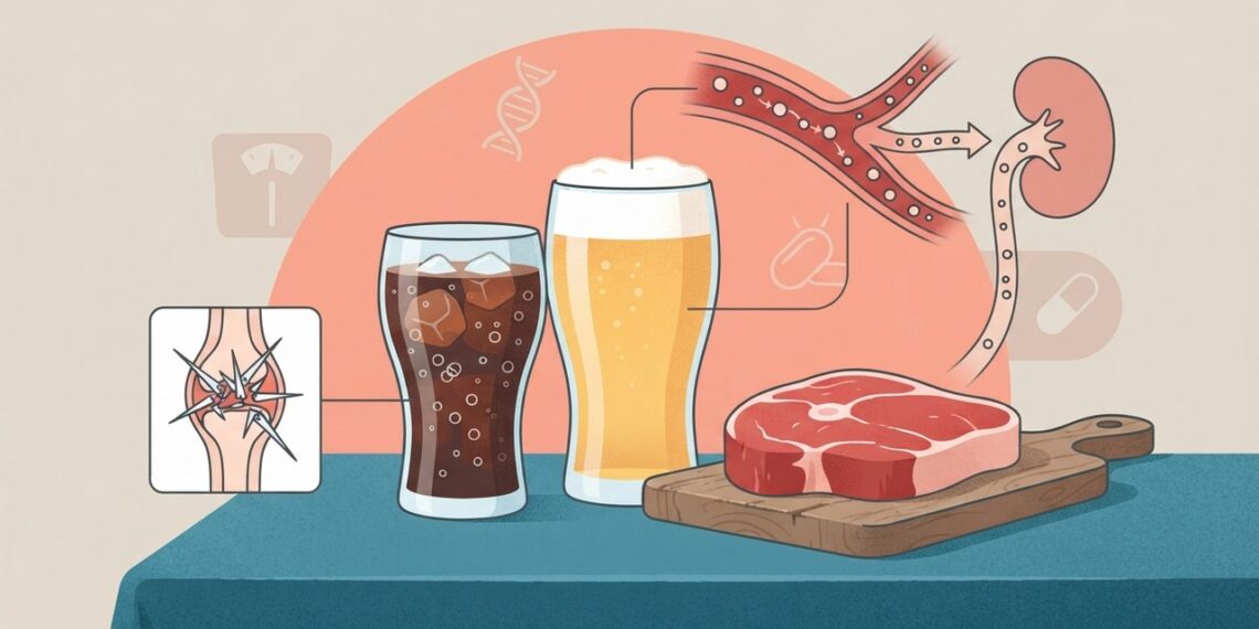 A gota em homens adultos vai além da carne vermelha e também envolve as bebidas adoçadas com frutose, que contribuem para elevar o ácido úrico