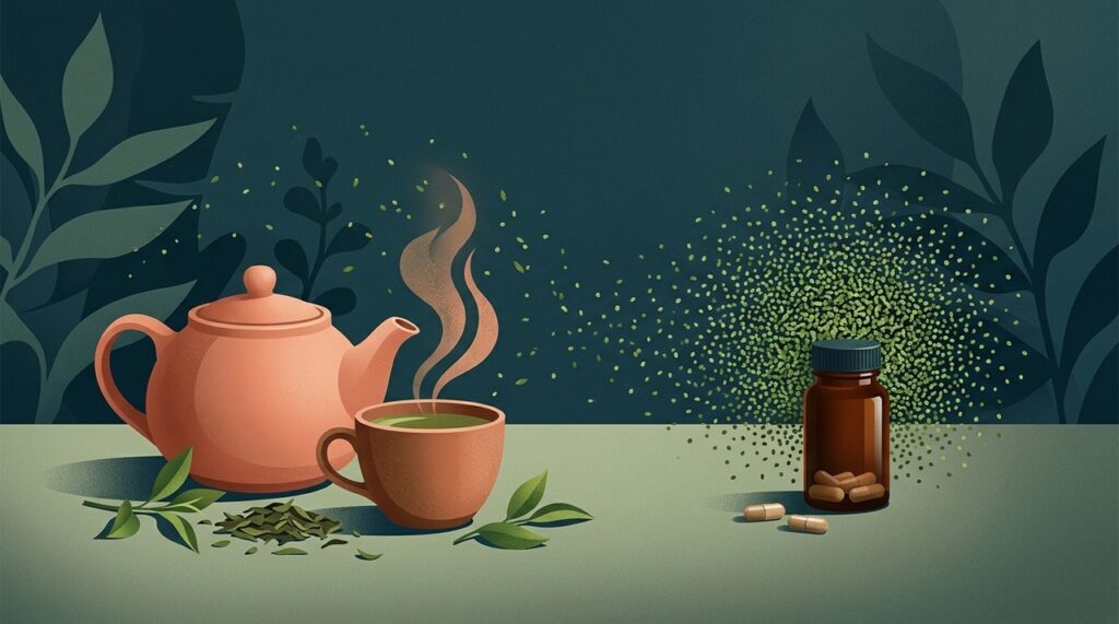 Extratos concentrados de chá verde exigem mais atenção do que a infusão preparada em casa.