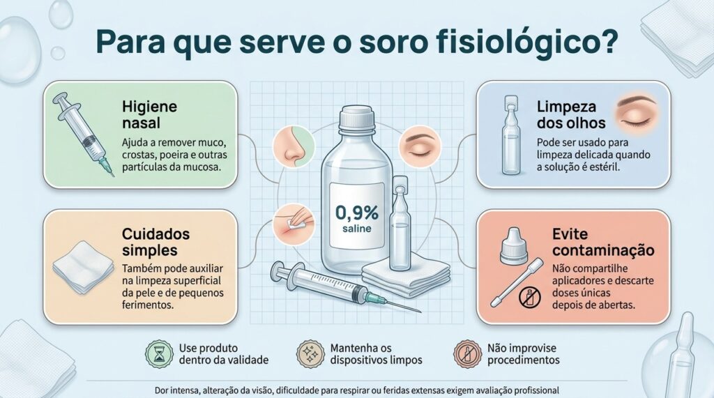O uso seguro do soro depende não apenas da finalidade, mas também da higiene do recipiente, do aplicador e da forma de armazenamento.