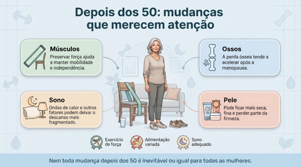 Envelhecimento e menopausa podem afetar diferentes áreas da saúde, mas cada mulher vive essa fase de um jeito.