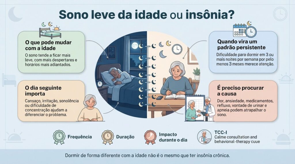 Frequência, duração e impacto durante o dia ajudam a distinguir um sono mais leve da insônia persistente.