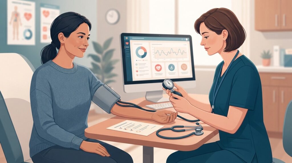 Exames como eletrocardiograma, ecocardiograma e Holter são pedidos conforme sintomas e risco cardiovascular.