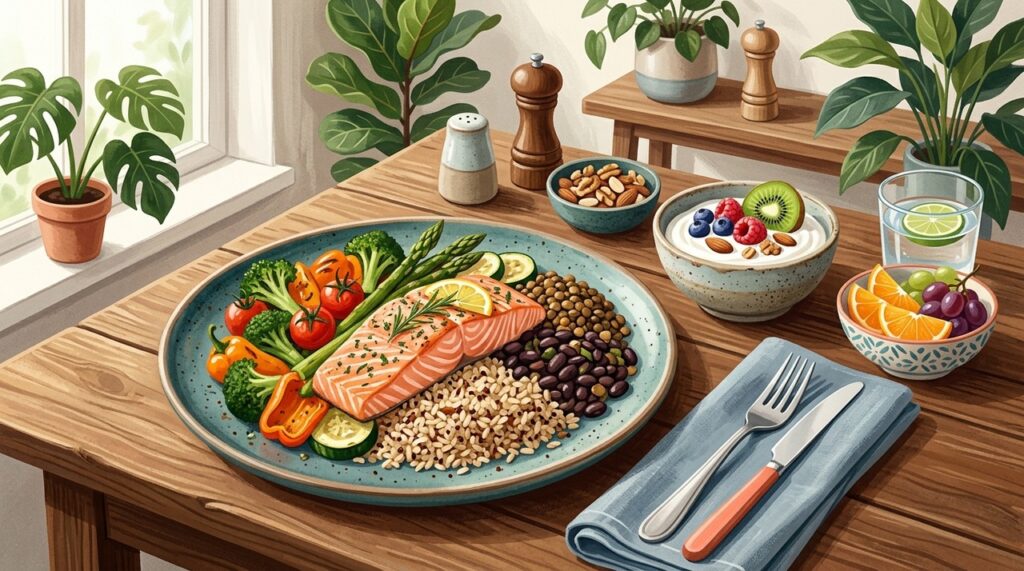 A alimentação ajuda no controle da pressão quando faz parte de uma rotina equilibrada e com menos sódio.