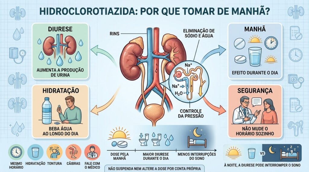 A dose matinal favorece diurese diurna e reduz interrupções do sono para urinar.