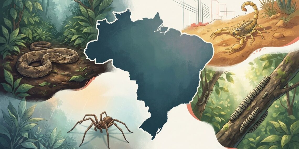 Quais animais peçonhentos exigem mais atenção em cada região e época do ano