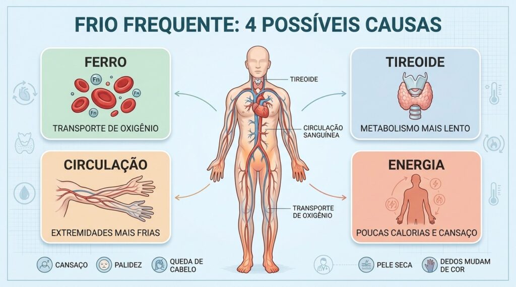 Ferro, tireoide, circulação e energia corporal estão entre os fatores que merecem investigação.