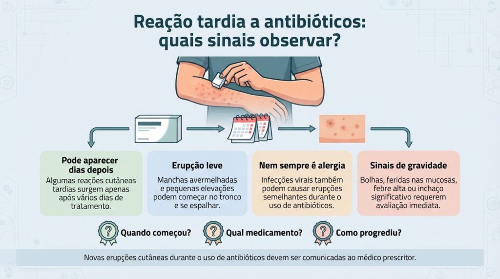 Reações tardias costumam aparecer depois de vários dias e precisam ser diferenciadas de manchas causadas pela própria infecção.