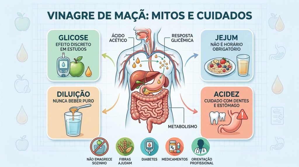 Evidências modestas, diluição correta e cuidados digestivos orientam o consumo seguro.