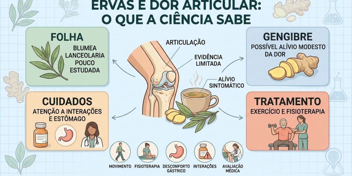 Evidências limitadas sobre as ervas reforçam a importância de fisioterapia, exercícios e avaliação médica.