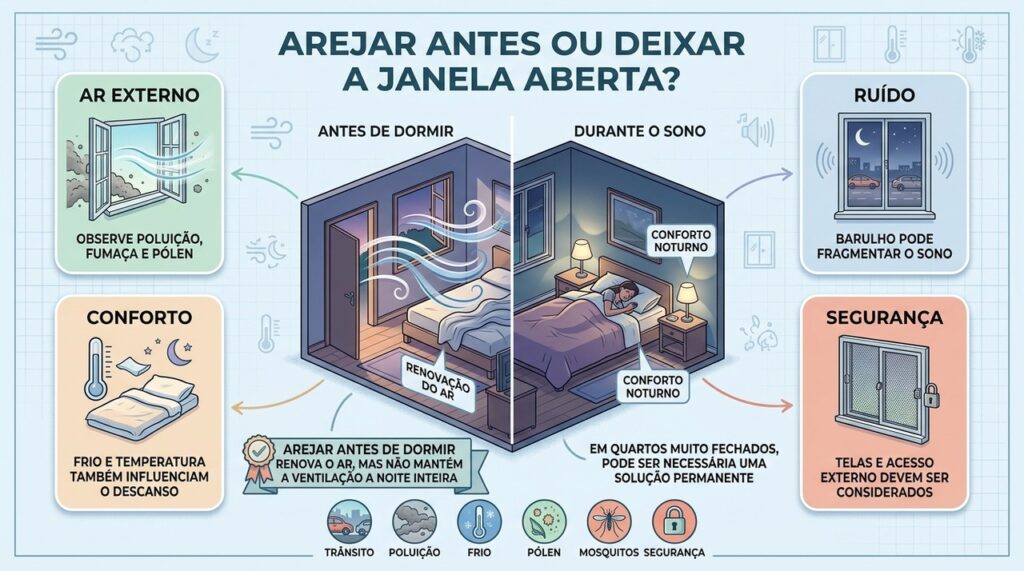 Mosquitos, frio e segurança também pesam na decisão de fechar a janela.